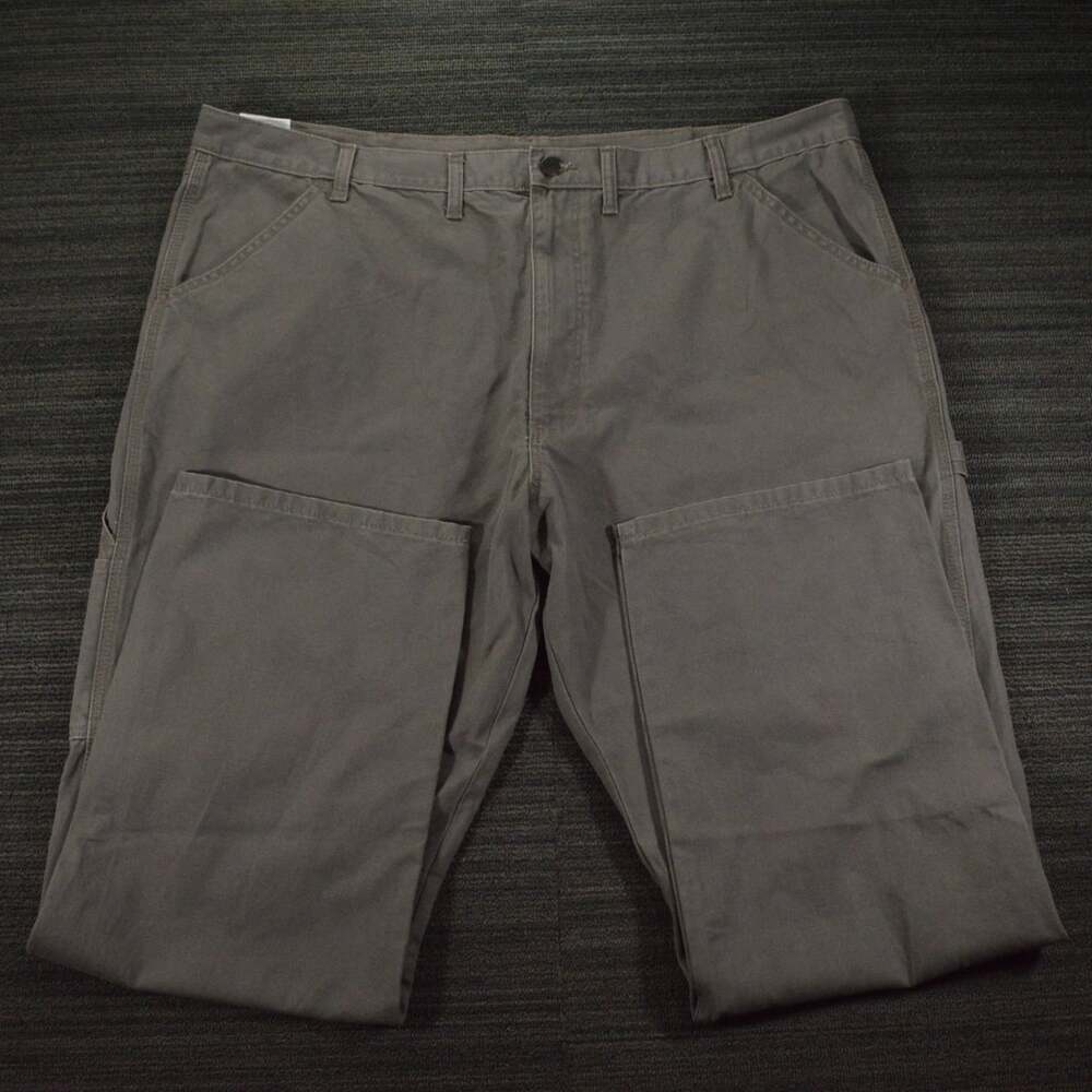 Wrangler Workwear Pants Mens 44x32 Gray Utility Carpenter Canvas Work